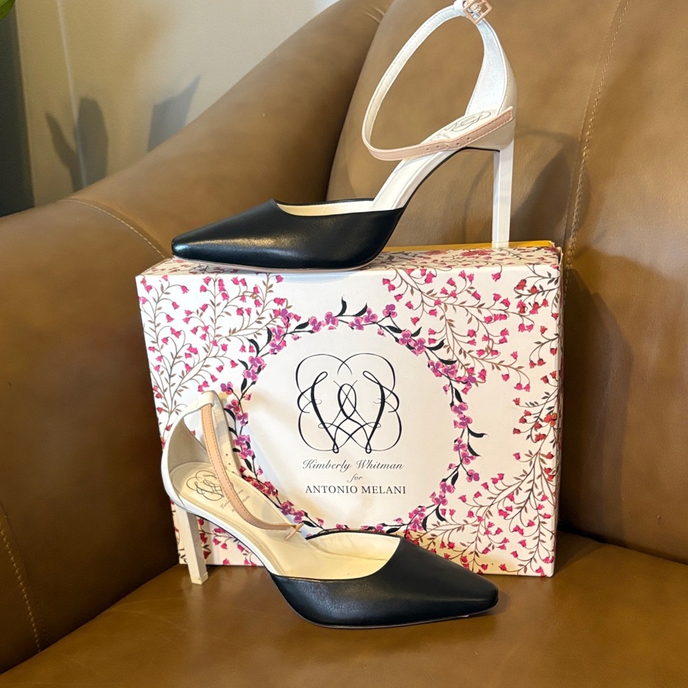 Antonio Melani Black and Cream Heels